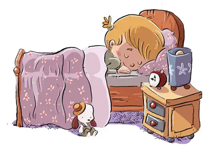 Kindergeschichte - Irgendwas ist anders - Hannah schläft in ihrem Bett