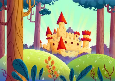 Die Burg der kleinen Prinzessin Sarah aus der Gute Nacht Geschichte - Die Prinzessin und das Einhorn