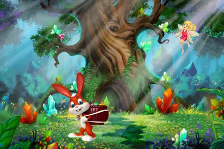 Osterhase mit Korb
