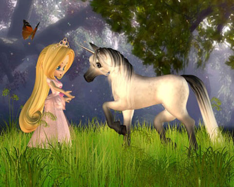 Gute Nacht Geschichte - Die Prinzessin und das Einhorn - auf schlummerienchen.de