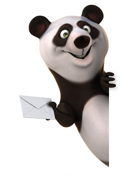 Schlummer Post Panda halb mit Brief