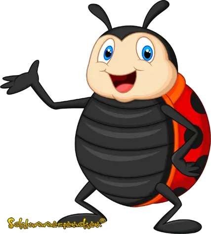 Lustiger Marienkäfer aus der Kindergeschichte Guck mal was da krabbelt