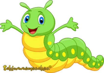 Grüne Raupe aus der Kindergeschichte Guck mal was da krabbelt