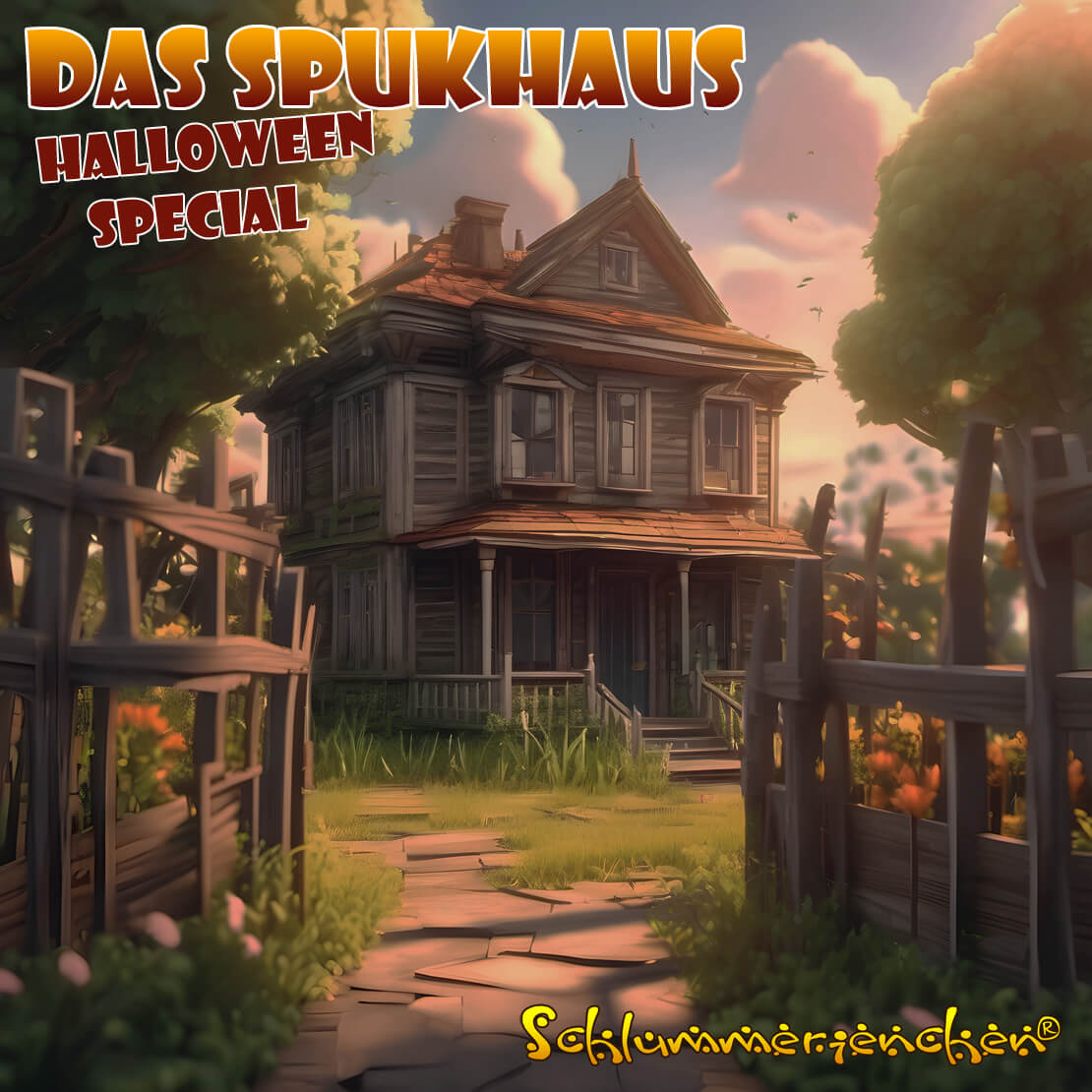 Spukhaus bei Nacht aus der Gruselgeschichte Spuk aus der Tiefe von Jens Pätz auf schlummerienchen.de