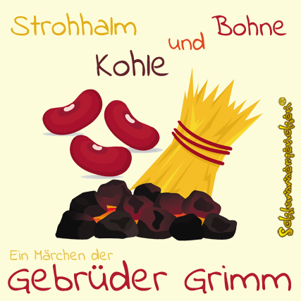Märchen der Gebrüder Grimm - Strohhalm, Kohle und Bohne - Autor der Neufassung: Jens Pätz - Cover Bild
