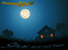 Spukhaus bei Nacht aus der Gruselgeschichte Spuk aus der Tiefe von Jens Pätz auf schlummerienchen.de