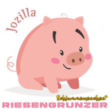 Kindergeschichte - Jozilla Riesengrunzer - Autor: Jens Pätz - Cover Bild mit Johan dem Schweinchen